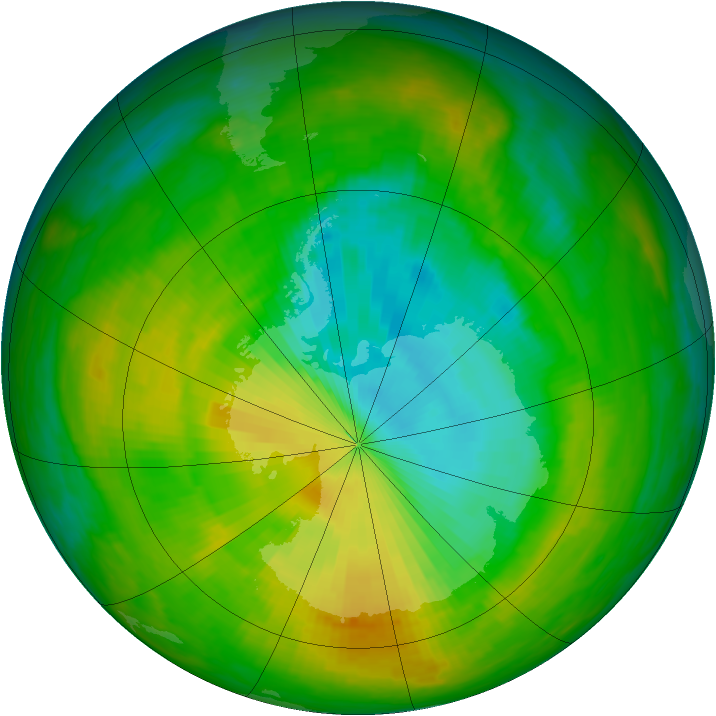 Antarctic ozone map for 23 November 1983